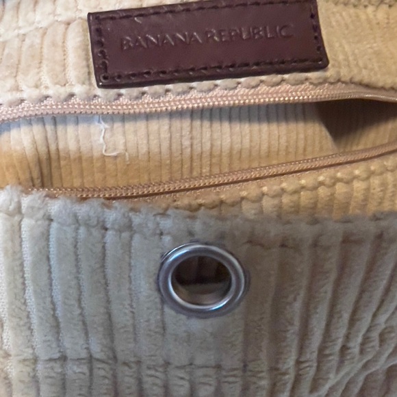 🔥 SALE 90s 00s y2k VTG Banana republic tan ribbed purse/genuine leather - Picture 7 of 7